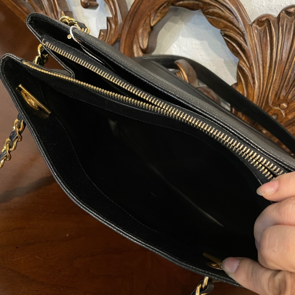 SOLD Chanel Vintage Timeless Chain Shopping Tote Shoulder Bag Caviar Leather - Picture 10 of 17